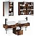 Set di Armadi da Bagno 5 pcs Legno antico 50 x 14,5 x 70 cm - Foto miniatura 3