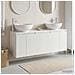 Set di Armadi da Bagno 3 pz Bianco Lucido 49,5 x 44,5 x 65 cm - Foto miniatura 10