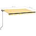 Tenda da Sole Retrattile Manuale LED 400x350 cm Giallo Bianco - Foto miniatura 4