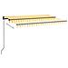 Tenda da Sole Retrattile Manuale LED 400x350 cm Giallo Bianco - Foto miniatura 5