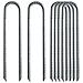 Terra Rebar Stakes Giardino Staples Nails Tenda Dacciaio Galvanizzata U Spine Di Giardinaggio Ancore Heavy Duty Paesaggio Pins Per Le Tende Da Campeggio Trampolino Baldacchini Ripari Port Altalene 12 Pollici 6pack - Foto miniatura 3