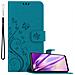 Custodia Compatibile Con Oppo Find X3 Lite In Blu Fiore - Coperchio Protettivo In Design Floreale Con Chiusura Magnetica, Funzione Stand E Slot Per Carte - Foto miniatura 1