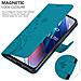 Custodia Compatibile Con Oppo Find X3 Lite In Blu Fiore - Coperchio Protettivo In Design Floreale Con Chiusura Magnetica, Funzione Stand E Slot Per Carte - Foto miniatura 4