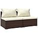 Set Divani Da Giardino Con Cuscini 2 Pz In Polyrattan Marrone - Foto miniatura 2