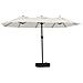 Ombrellone A Doppia Testa Con Led Bianco Sabbia 449x245 Cm - Foto miniatura 2