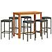 Set Bar Da Giardino 7 Pz Grigio In Legno Acacia E Polyrattan - Foto miniatura 1