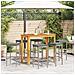 Set Bar Da Giardino 7 Pz Grigio In Legno Acacia E Polyrattan - Foto miniatura 2