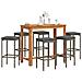Set Bar Da Giardino 7 Pz Grigio In Legno Acacia E Polyrattan - Foto miniatura 8