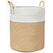 Cestino Portaoggetti Beige E Bianco 38x46 Cm In Cotone - Foto miniatura 2