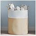 Cestino Portaoggetti Beige E Bianco 38x46 Cm In Cotone - Foto miniatura 1