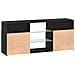Mobile Porta TV con LED Rovere Nero 120x30x50 cm Multistrato - Foto miniatura 3