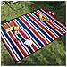 Tovaglia Picnic Pieghevole Strisce Rosse Blu 200x150 cm Velluto - Foto miniatura 2