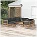 Set Salotto da Giardino 10pz con Cuscini Grigio Scuro Bambù - Foto miniatura 2