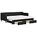 Divano Letto Estraibile con Cassetti Nero 80x200 cm in Tessuto - Foto miniatura 1