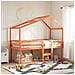 Letto a Soppalco con Tetto Cera 90x190cm Legno Massello di Pino - Foto miniatura 2
