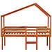 Letto a Soppalco con Tetto Cera 90x190cm Legno Massello di Pino - Foto miniatura 4