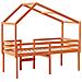 Letto a Soppalco con Tetto Cera 90x190cm Legno Massello di Pino - Foto miniatura 8