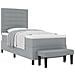 Letto con Box Spring e Materasso Grigio Chiaro 90x200 cm Tessuto - Foto miniatura 1