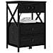 Armadio da Notte con cassetto 2 pcs Rovere nero 40 x 31 x 60 cm - Foto miniatura 3