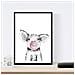 Set Di 6 Stampe Animali Bambini Con Gomma Da Masticare Cervo Maiali Elefante Coniglio Mucca Zorro A4 Senza Cornice - Foto miniatura 3