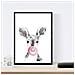Set Di 6 Stampe Animali Bambini Con Gomma Da Masticare Cervo Maiali Elefante Coniglio Mucca Zorro A4 Senza Cornice - Foto miniatura 5