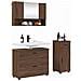 Set di mobili per il bagno con cassetto 3 pcs Rovere Marrone - Foto miniatura 3