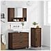 Set di mobili per il bagno con cassetto 3 pcs Rovere Marrone - Foto miniatura 4