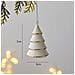 Decorazione Albero Di Natale In Ceramica - Albero A Quattro Livelli Con Bordo Dorato - Foto miniatura 1