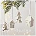 Decorazione Albero Di Natale In Ceramica - Albero A Quattro Livelli Con Bordo Dorato - Foto miniatura 2