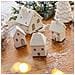 Decorazione Albero Di Natale In Ceramica - Albero A Quattro Livelli Con Bordo Dorato - Foto miniatura 5