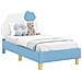 Struttura letto per bambini con testata Blu 70 x 140 cm PU - Foto miniatura 1