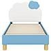 Struttura letto per bambini con testata Blu 70 x 140 cm PU - Foto miniatura 5