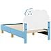 Struttura letto per bambini con testata Blu 70 x 140 cm PU - Foto miniatura 7