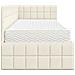 Struttura Letto Angolare con Materasso 2 pcs Crema Velluto - Foto miniatura 8