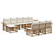 Set di divani da esterno 11 pcs Naturale e Bianco Crema - Foto miniatura 1