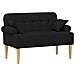Loveseat con bottoni imbottiti Nero 120 x 65 x 79 cm Tessuto - Foto miniatura 1