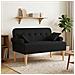 Loveseat con bottoni imbottiti Nero 120 x 65 x 79 cm Tessuto - Foto miniatura 2