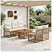 Set Divano da Giardino 6 pz Naturale e Bianco Crema polyrattan - Foto miniatura 6