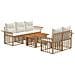 Set Divano da Giardino 6 pz Naturale e Bianco Crema polyrattan - Foto miniatura 1