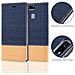 Custodia Compatibile Con Huawei P9 In Blu Scuro Marrone - Coperchio Protettiva Con Chiusura Magnetica, Funzione Stand E Tasca Per Le Carte - Foto miniatura 4