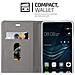Custodia Compatibile Con Huawei P9 In Blu Scuro Marrone - Coperchio Protettiva Con Chiusura Magnetica, Funzione Stand E Tasca Per Le Carte - Foto miniatura 8