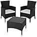 Set In Rattan Lucerna 2 + 1 Inclusi Rivestimenti In 2 Colori - Nero - Foto miniatura 10