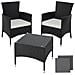 Set In Rattan Lucerna 2 + 1 Inclusi Rivestimenti In 2 Colori - Nero - Foto miniatura 1