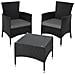 Set In Rattan Lucerna 2 + 1 Inclusi Rivestimenti In 2 Colori - Nero - Foto miniatura 6