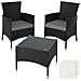 Set In Rattan Lucerna 2 + 1 Inclusi Rivestimenti In 2 Colori - Nero - Foto miniatura 11