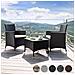 Set In Rattan Lucerna 2 + 1 Inclusi Rivestimenti In 2 Colori - Nero - Foto miniatura 8