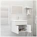Set Mobili da Bagno 2 pz Bianco in Legno Multistrato - Foto miniatura 3