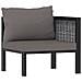 idaXL Divano Angolare Modulare Bracciolo Sinistro Polyrattan Antracite - Foto miniatura 1