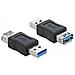 Adattatore USB 3.0 Tipo-A maschio per Tipo-A femmina Data Blocker - Foto miniatura 1