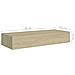 Scaffale Con Cassetti Da Parete Rovere 60x23,5x10 Cm In Mdf - Foto miniatura 2
